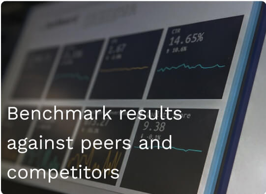 Benchmark results against peers and competitors